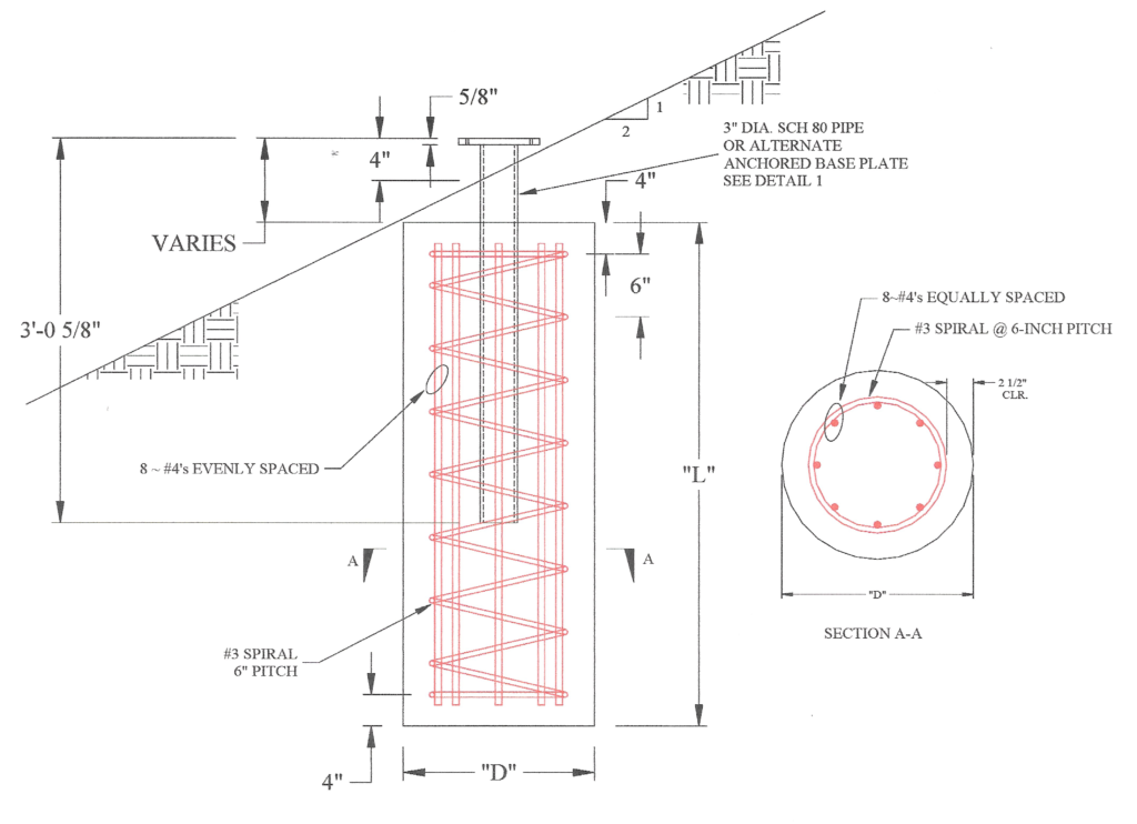 Sign & Lighting Standard Foundation Design on Slopes (Report #405160-22 ...